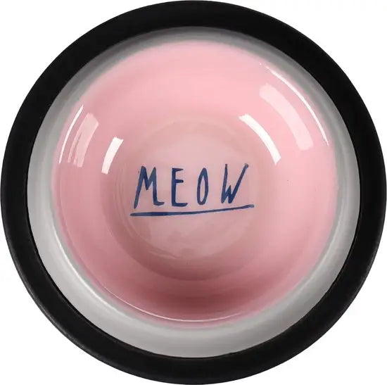 Kattenvoerbak Nell — Grijs / Roze 200 ml - VOER/DRINKBAKKEN