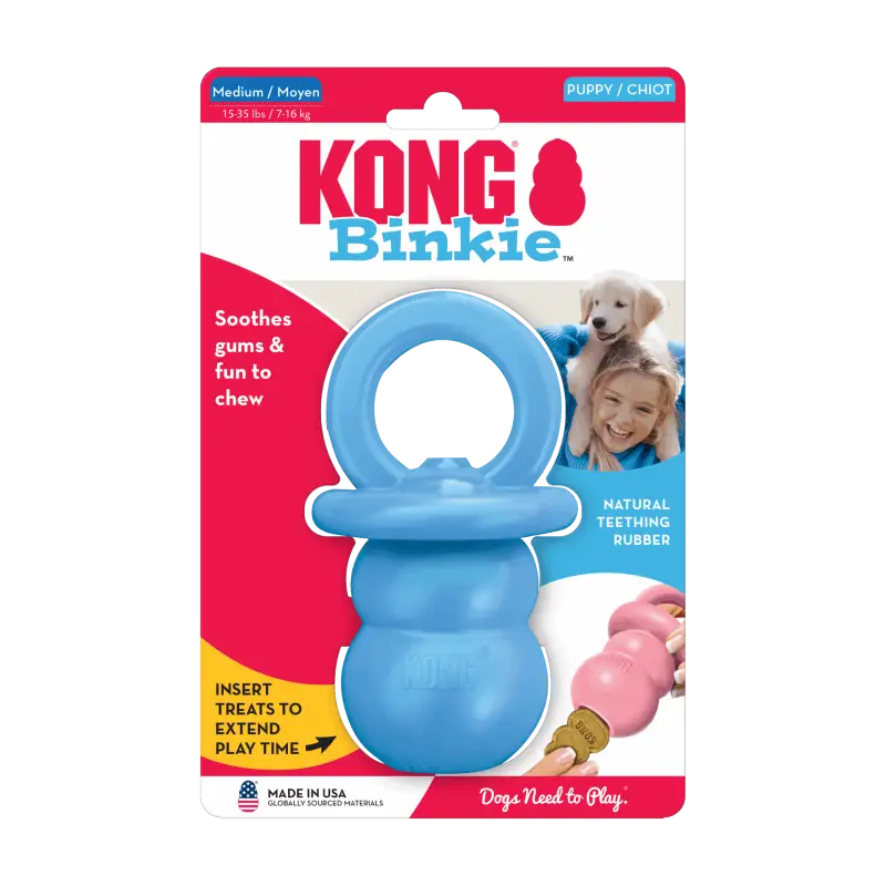 KONG Puppy Binkie S — Blauw - SPEELGOED