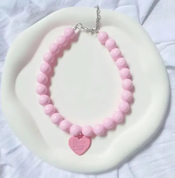 Mezzo piano Hondenhalsketting — Roze