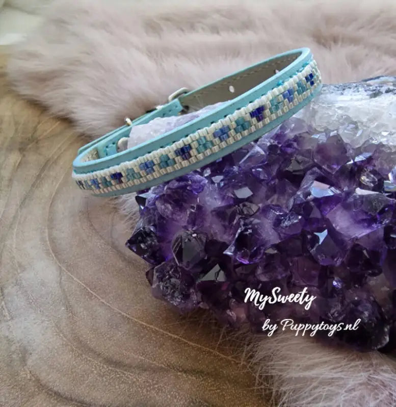 MySweety Chihuahua halsbandje Twinkle in Blue — Blauw