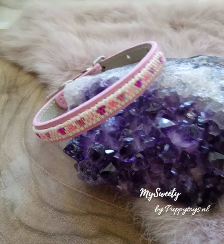 MySweety Chihuahua halsbandje Twinkle in Pink — Roze