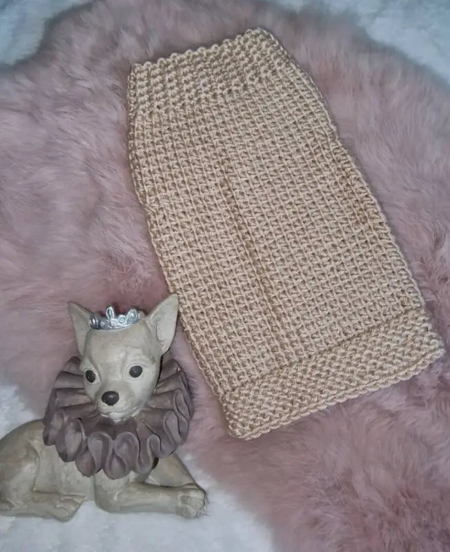MySweety Hondentrui Shiny beige — Ruglengte 21 cm
