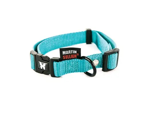 Nylon Hondenhalsband turquoise 20-30 cm - HALSBANDEN/LIJNEN NYLON