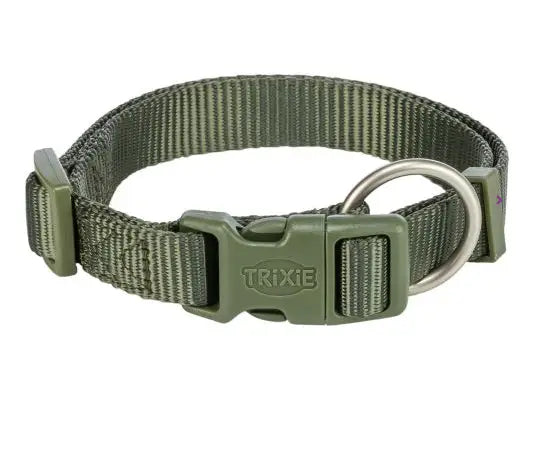 Premium Hondenhalsband Olijfgroen 22-35 cm - HALSBANDEN/LIJNEN NYLON