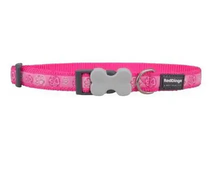 Red Dingo Hondenhalsband Paw Impressions Hot Pink 24-36 cm