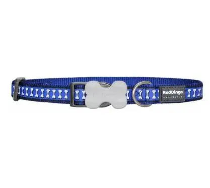 Red Dingo Hondenhalsband Reflective Bones blauw 31-47 cm