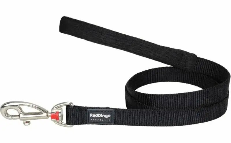 Red Dingo Hondenriem Black 120 cm x 12 mm — 120 cm x 12 mm