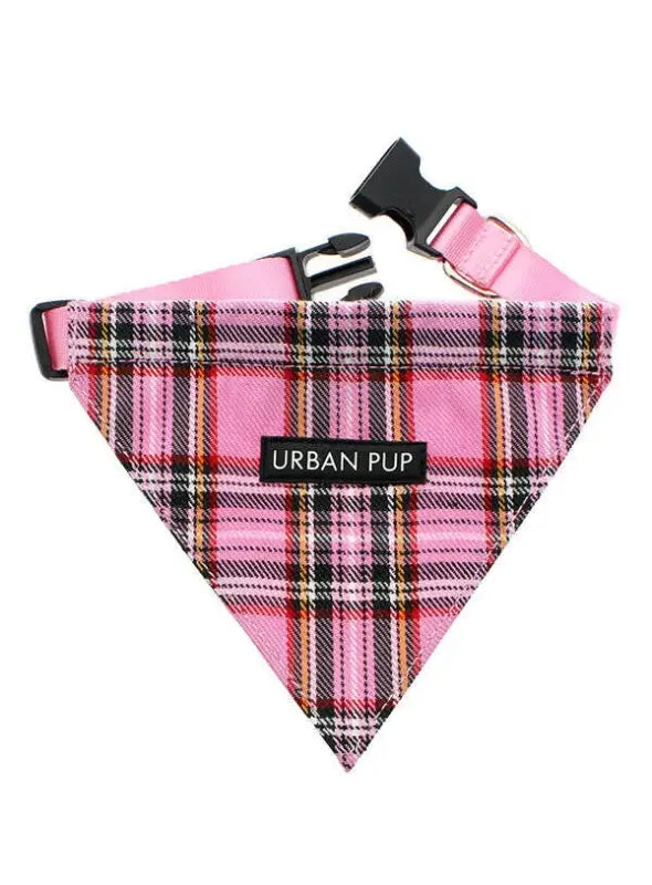 UrbanPup Bandana Pink Tartan 42-51 cm L
