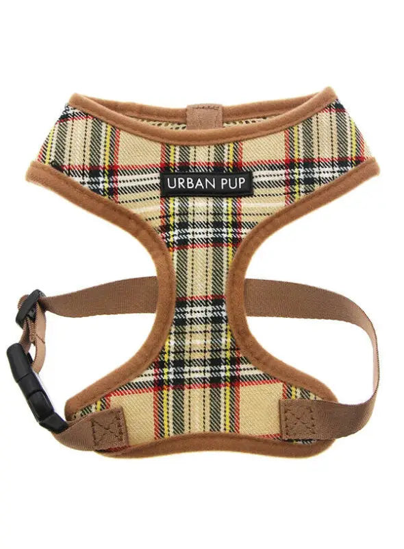 UrbanPup Beige Tartan Harness 38-45 cm M