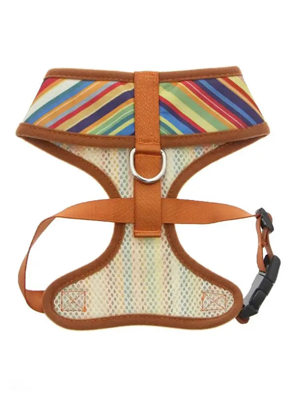 UrbanPup Henley Striped Harness — Bruin - Hondentuigje