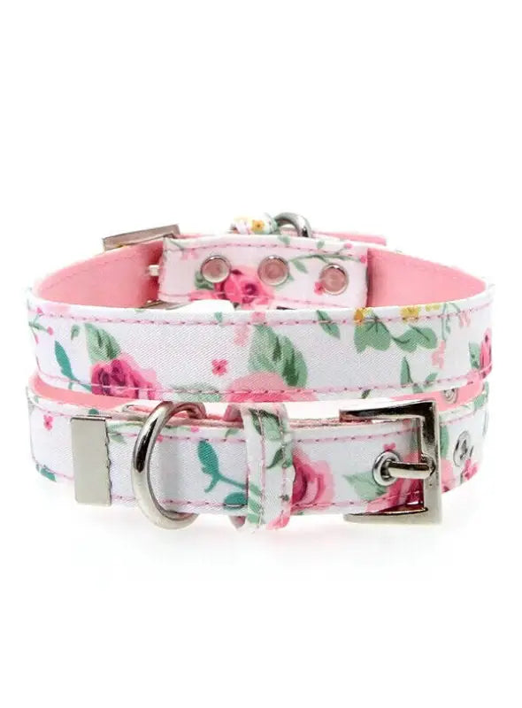 UrbanPup Hondenhalsband Pink Floral Cascade 24-34 cm