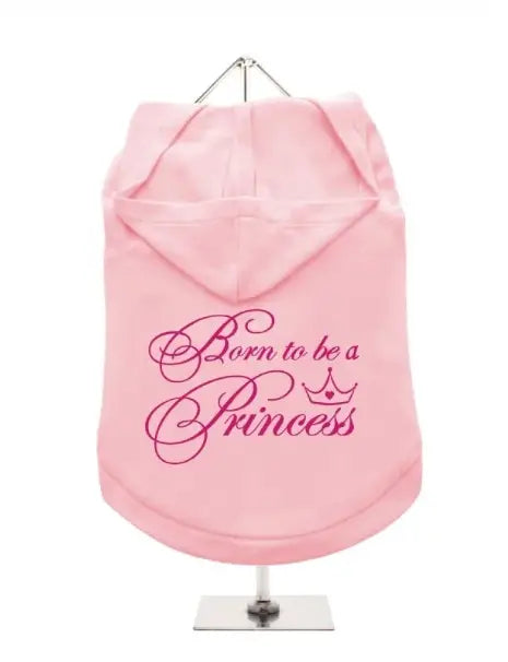 UrbanPup Hondenhoodie Born to be a Princess — Roze - Ruglengte 16 cm - Hondenkleding