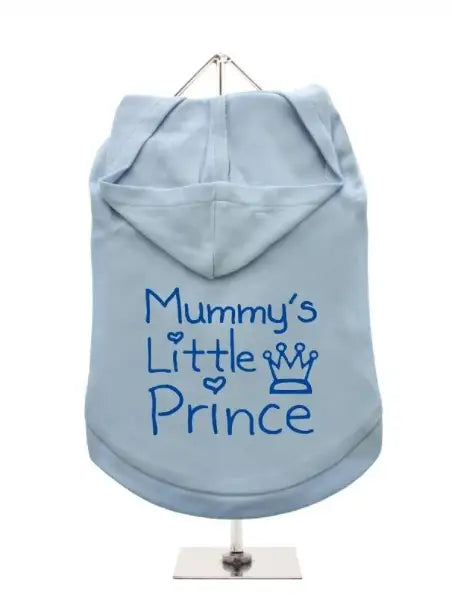 UrbanPup Hondenhoodie Mummy’s Little Prince — Blauw - Ruglengte 16 cm - Hondenkleding