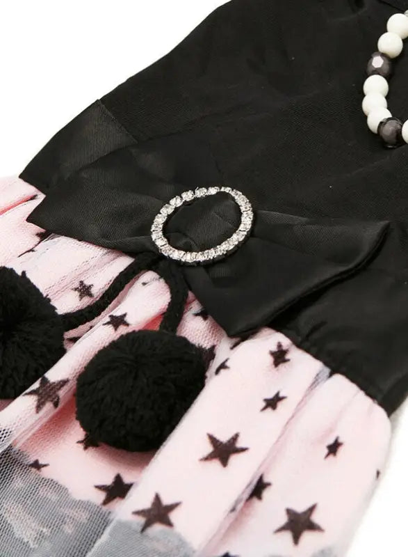 UrbanPup Hondenjurkje Midnight Stars Dress — Zwart / Roze - Hondenkleding