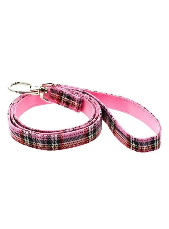 UrbanPup Hondenriem Pink Tartan — 111 cm x 22 mm