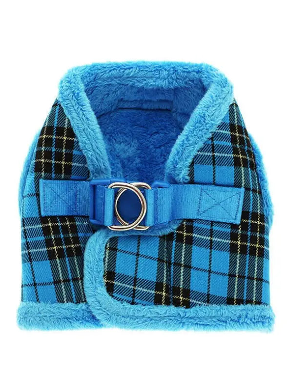 UrbanPup Luxury Blue Tartan harnas 53-60 XL