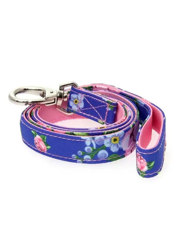 UrbanPup Pink/Blue Floral Hondenriem — 111 cm x 22 mm