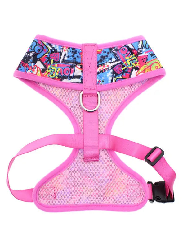 UrbanPup Pink Graffiti Harness — Roze - Hondentuigje
