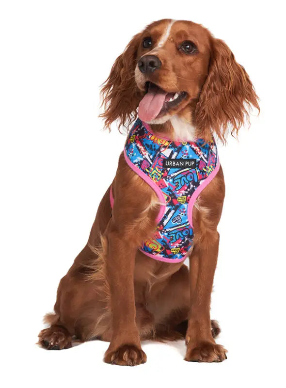 UrbanPup Pink Graffiti Harness — Roze - Hondentuigje