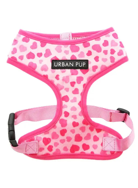 UrbanPup Pink Hearts Harness — Roze - XXS 20-25 cm - Hondentuigje
