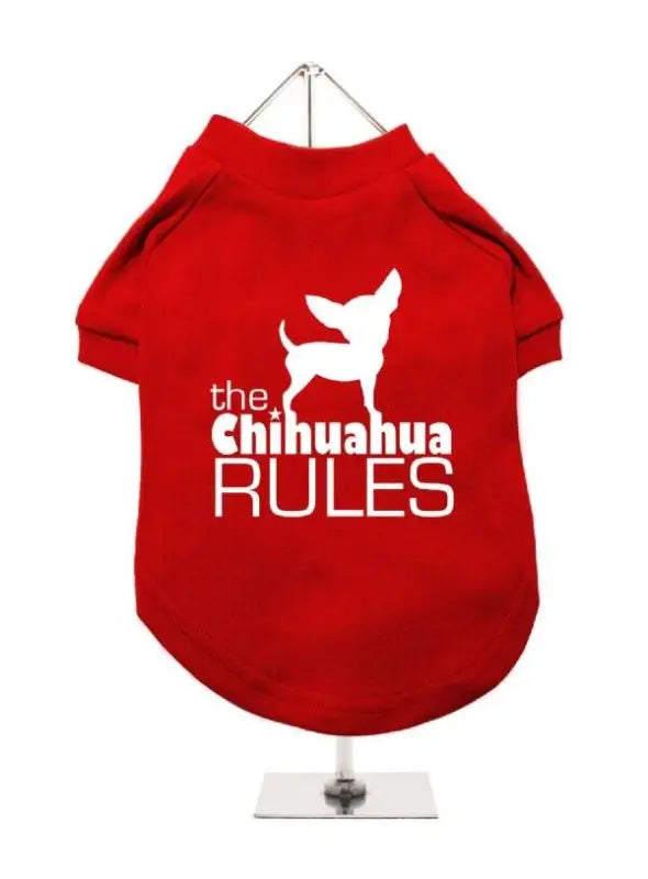 UrbanPup T-shirt The Chihuahua Rules Red 20 cm