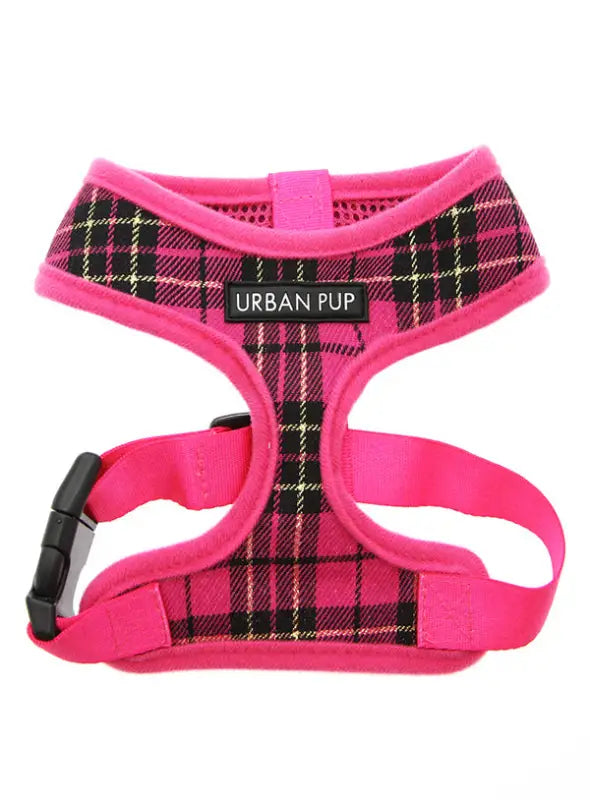 UrbanPup Tartan Harness — Fuchsia - XXS 20-25 cm - Hondentuigje