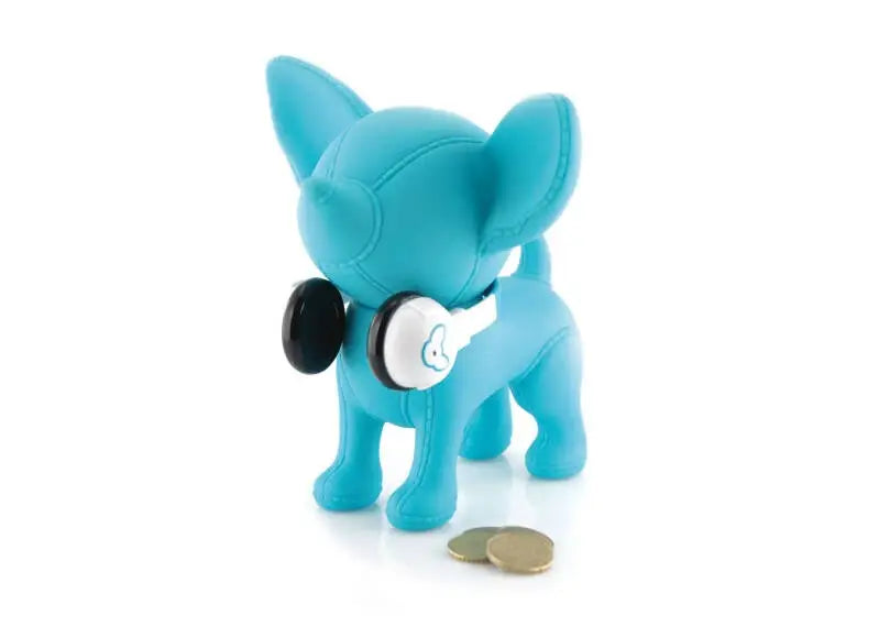 Whaa Whaa Doggybank Chihuahua Goes Music spaarpot — Blauw
