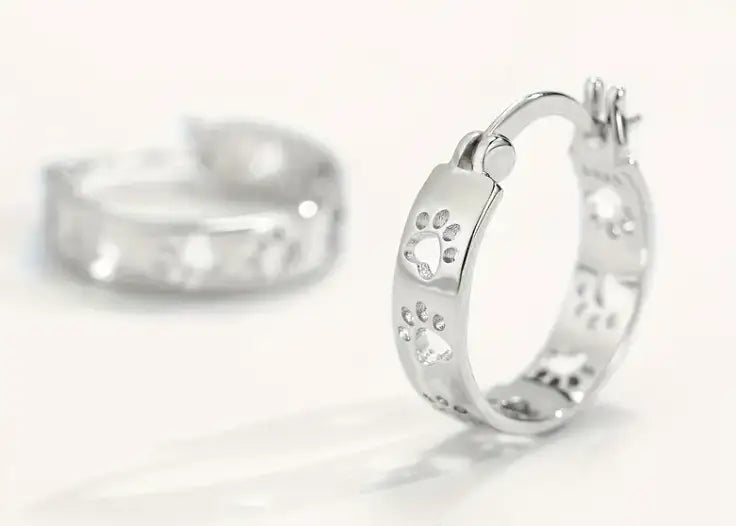 Zilveren Oorbellen met Pootjes — 925 Sterling - Sieraden