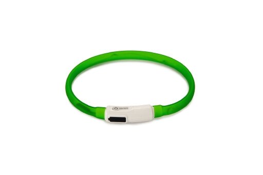 Beeztees Safety Gear halsband met USB aansluiting Dogini groen 35 cm x 10 mm