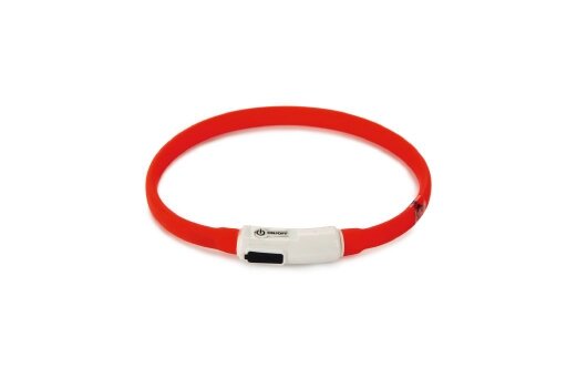 Beeztees Safety Gear halsband met USB aansluiting Dogini rood 35 cm x 10 mm
