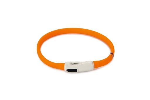 Beeztees Safety Gear halsband met USB aansluiting Dogini oranje 35 cm x 10 mm
