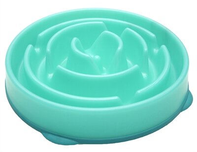 Voerbak Slow-bowl Feeder Drop Teal lichtblauw 27 cm