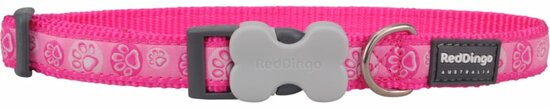 Red Dingo hondenhalsband Paw Impressions Hot Pink 24-36 cm x 15 mm