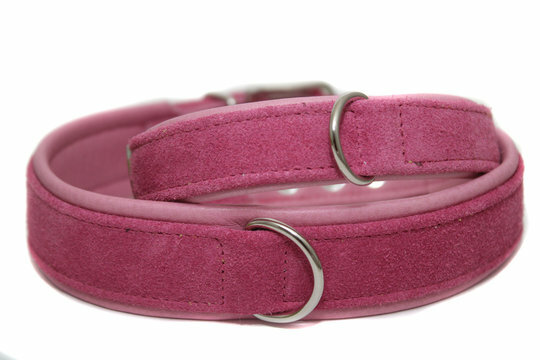 Leren Hondenhalsband Luna Pink