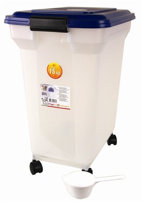 Voedselcontainer Luchtdicht Transparant/Blauw 45 ltr
