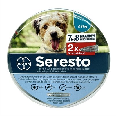 Bayer Seresto Teken- En Vlooienband Hond tot 8 kg 38 st -