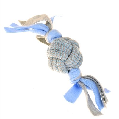 Little Rascals Touwbal Tugger met Fleece blauw 22 cm