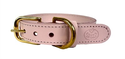 Sazzz Halsband Hond Braveheart Classic Leer Lichtroze 32-39X2 cm