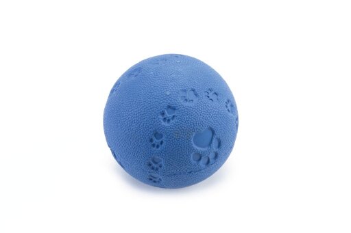 Beeztees rubber bal met pieper blauw 7,5 cm