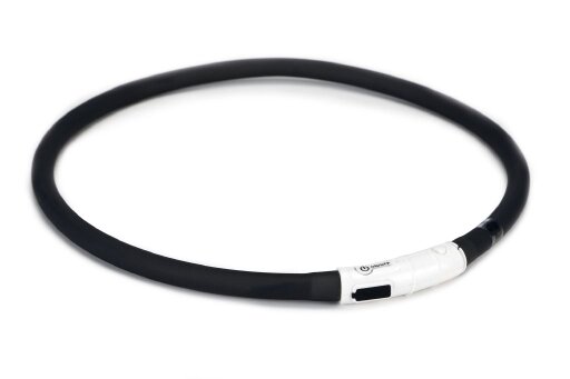 Beeztees Safety Gear halsband met USB aansluiting Dogini zwart 70 cm x 10 mm