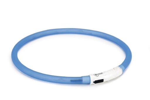 Beeztees Safety Gear halsband met USB aansluiting Dogini blauw 70 cm x 10 mm
