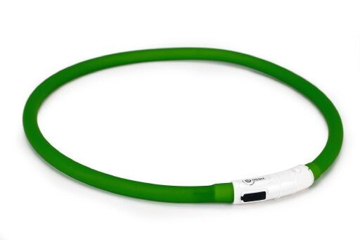 Beeztees Safety Gear halsband met USB aansluiting Dogini groen 70 cm x 10 mm