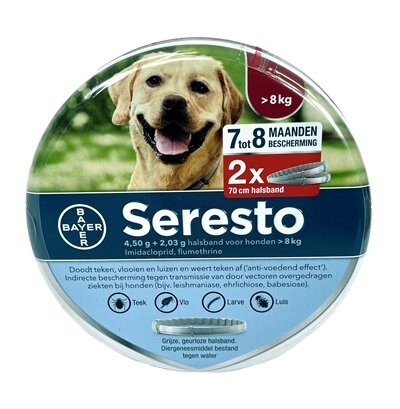 Bayer Seresto Teken- en Vlooienband Hond vanaf 8 kg 70 cm 2 st