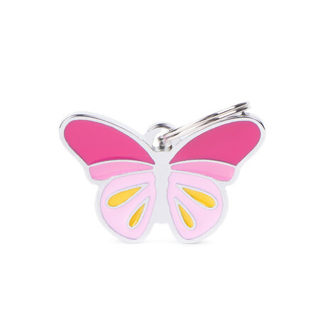 Hondenpenning Pink Butterfly