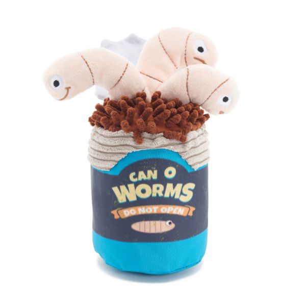 Hondenspeelgoed Pluche Live Baits Blik met Wormen