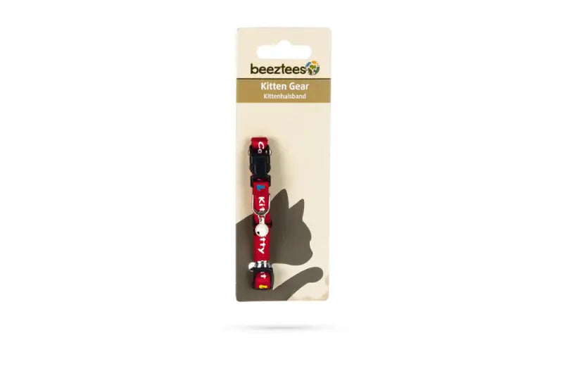 Beeztees Kittenhalsbandje Kitty Cat — Rood - HALSBANDEN/LIJNEN NYLON