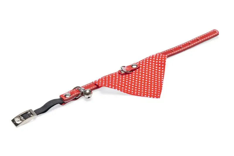 Beeztees Leren Kattenhalsbandje met Bandana — Rood