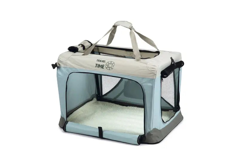 Beeztees Nylon Hondenbench Travel Time 81x58x58 cm — Lichtblauw - VERVOERSBOX