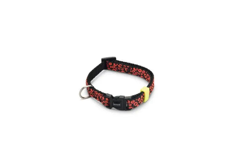 Beeztees Nylon Hondenhalsband Scribbles zwart 20-30x10 mm