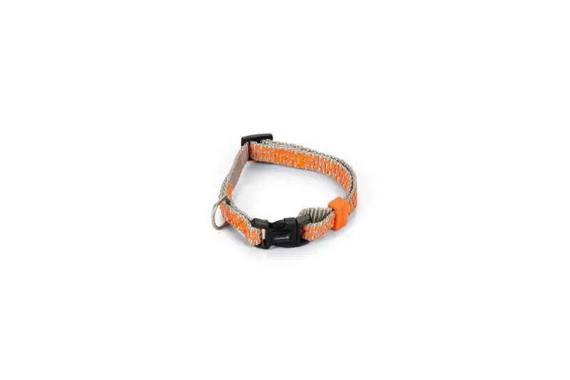 Beeztees nylon Hondenhalsband Triangle lichtgrijs / oranje 20-30x10